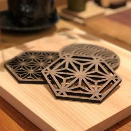 レーザー組子柄【伝統文様コースター】